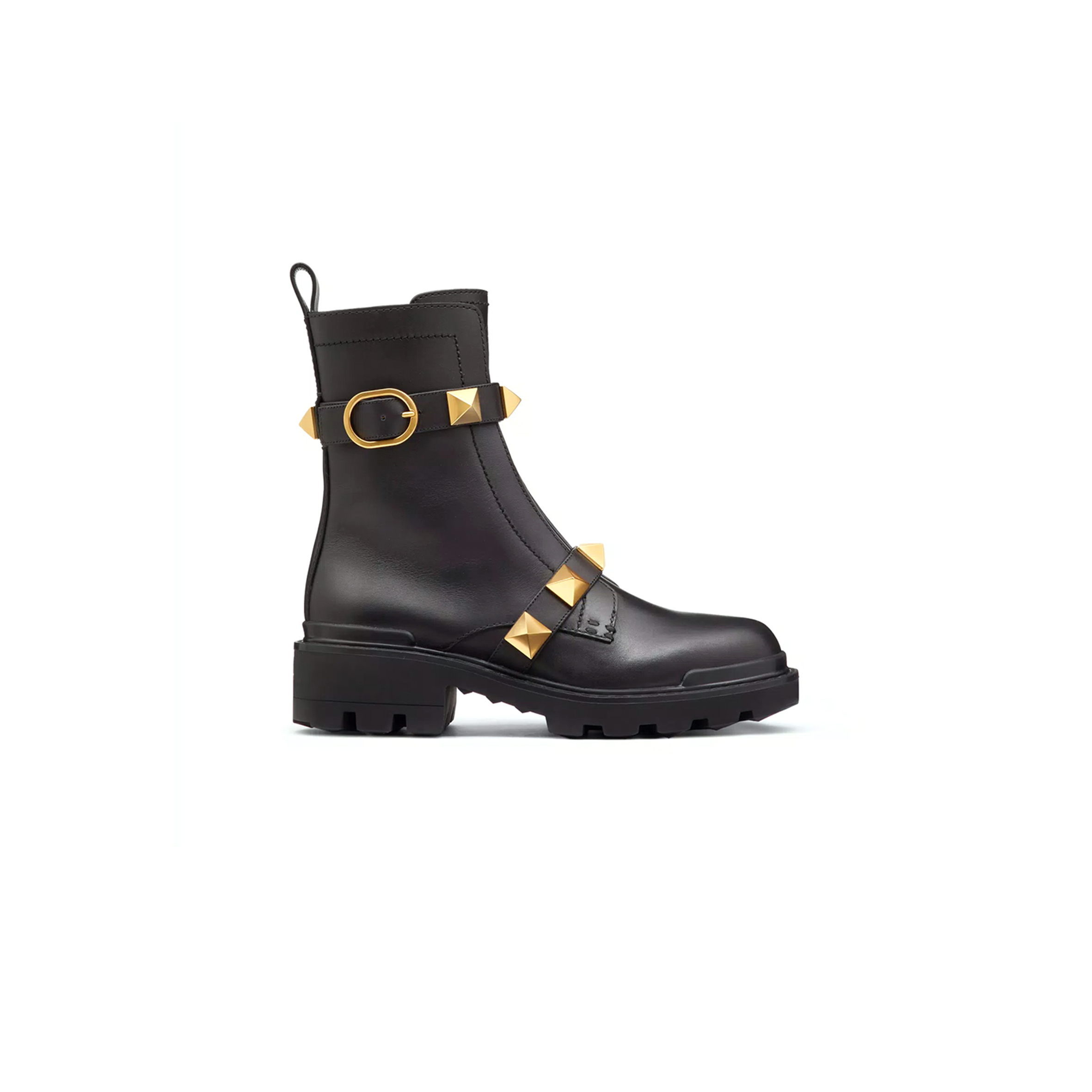 VALENTINO ROMAN STUD CALFSKIN COMBAT BOOT 40MM WW2S0CJ3NKD_0NO